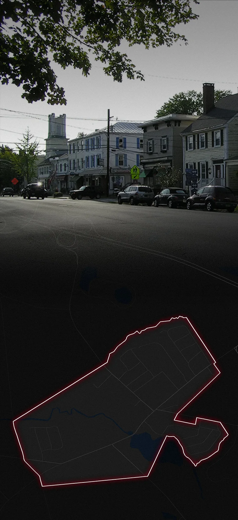 Allentown, fading into a map of Allentown