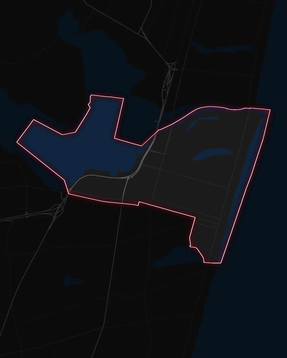 Map of Belmar with its notable neighborhoods marked