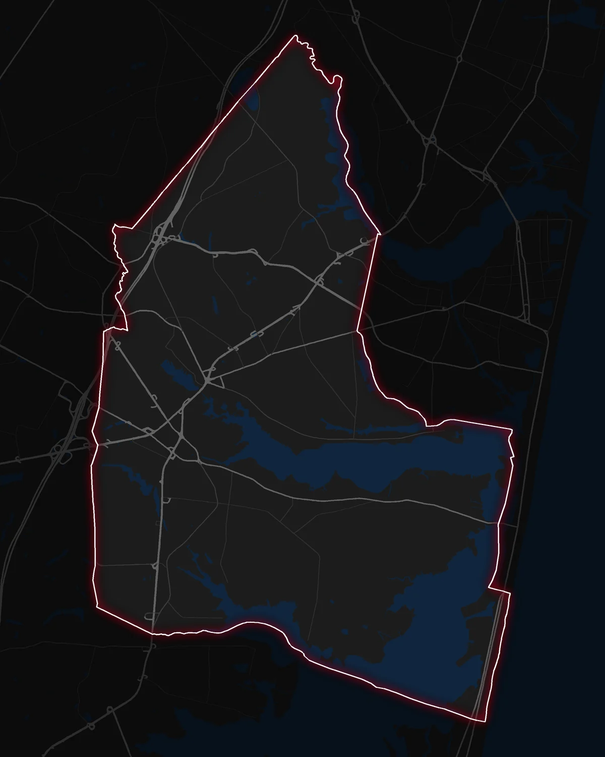 Map of Brick Township with its notable neighborhoods marked