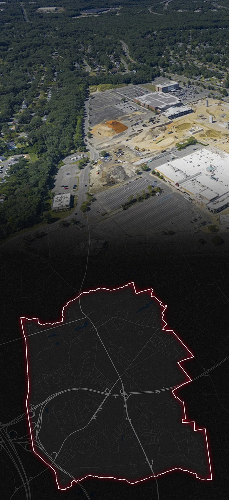 Eatontown, fading into a map of Eatontown