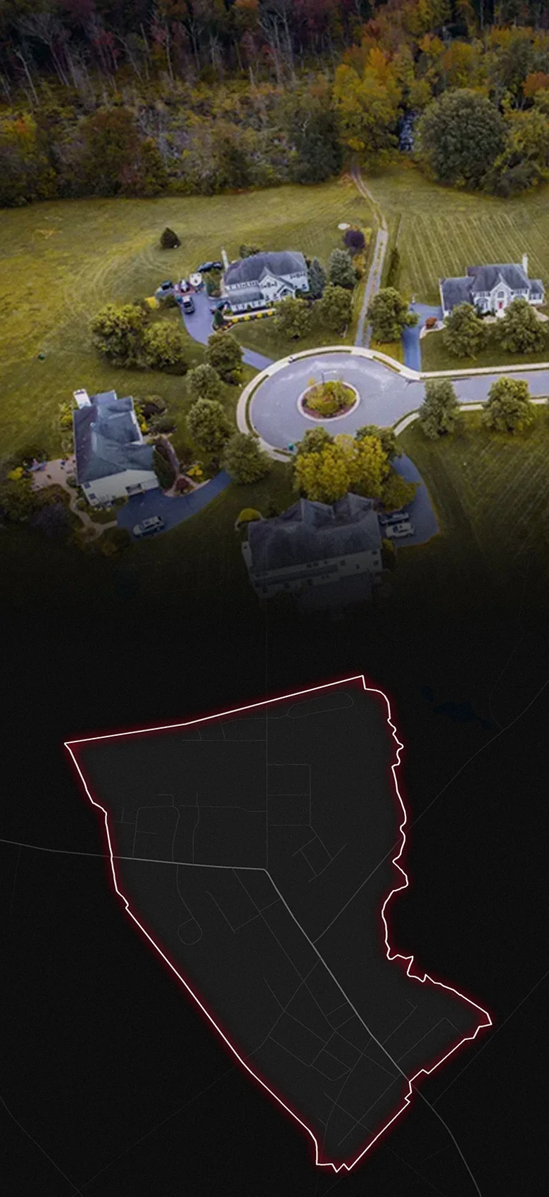 Farmingdale, fading into a map of Farmingdale
