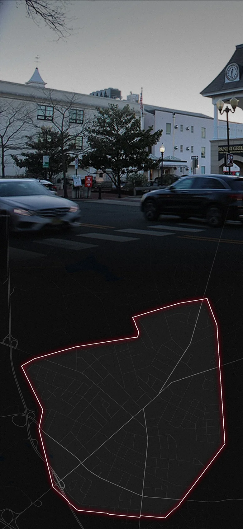 Freehold Borough, fading into a map of Freehold Borough