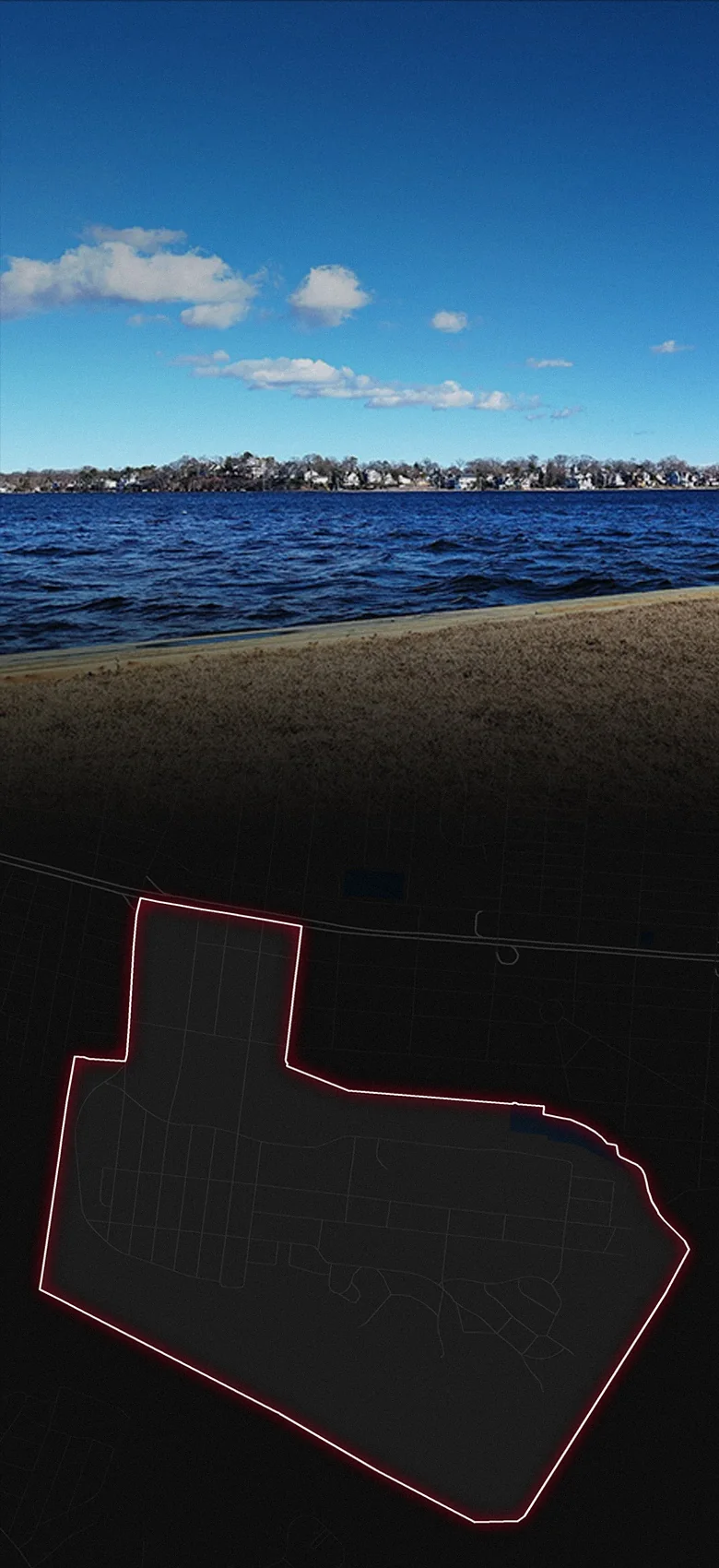 Island Heights, fading into a map of Island Heights