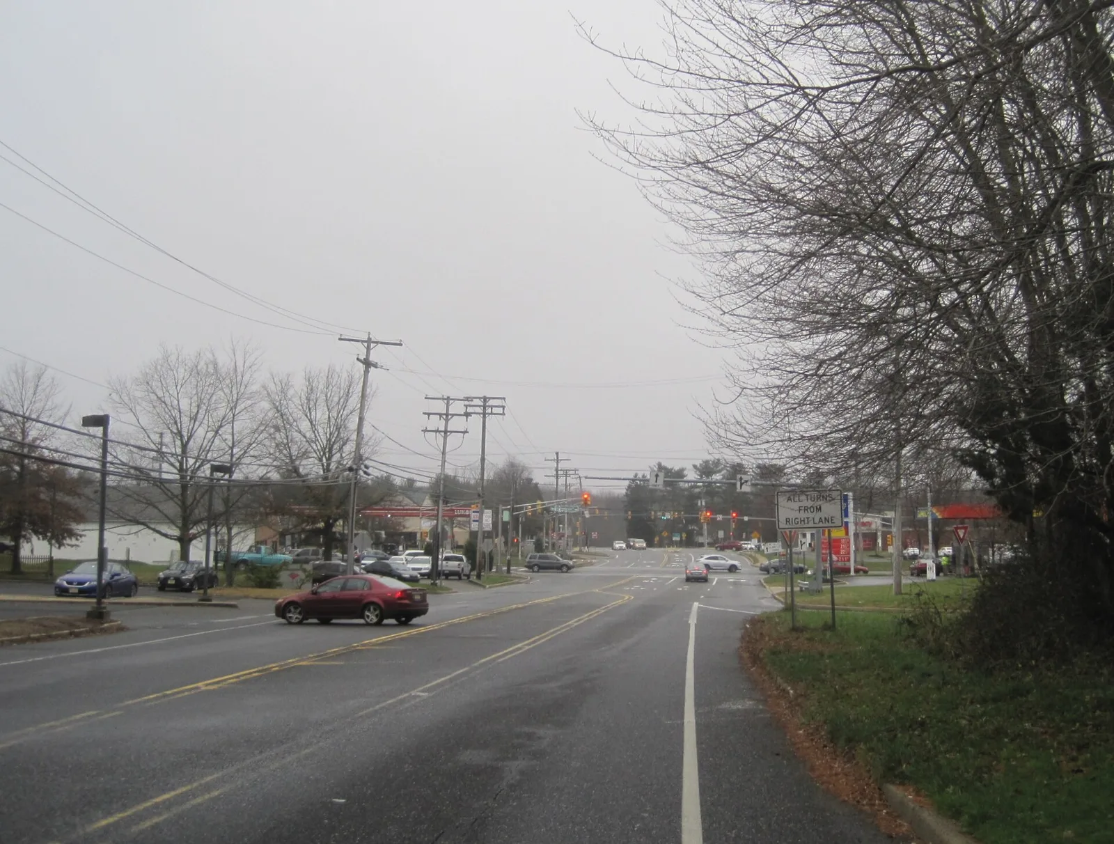 Bennetts Mills Road approaching County Line Road in Bennetts Mills, Jackson Township