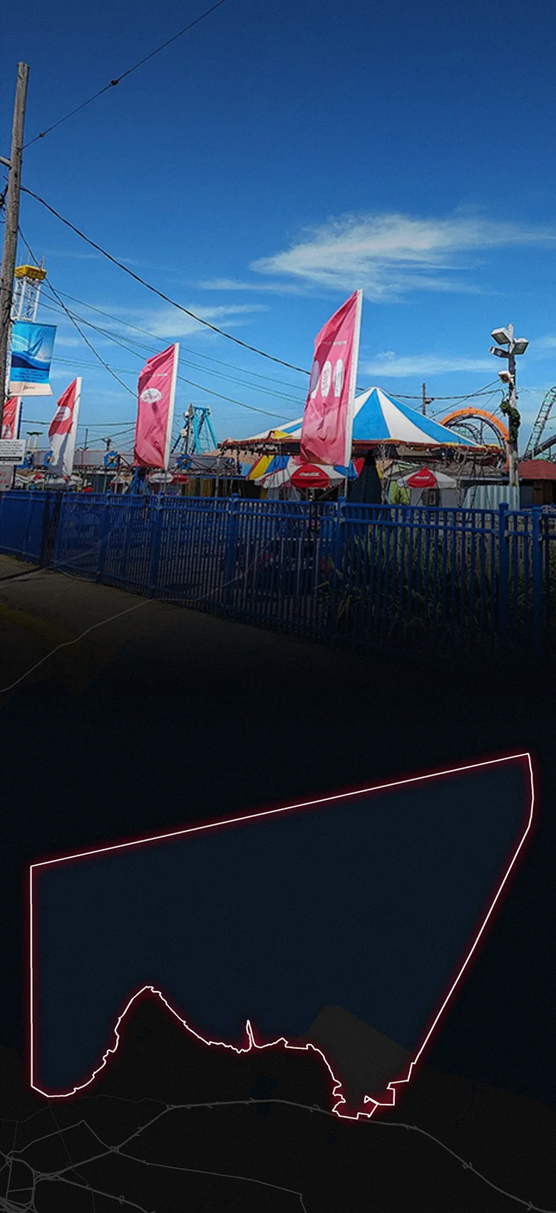 Keansburg, fading into a map of Keansburg