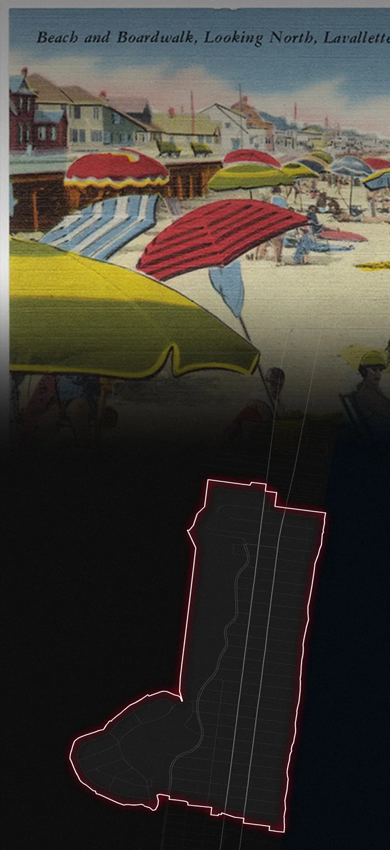 Lavallette, fading into a map of Lavallette