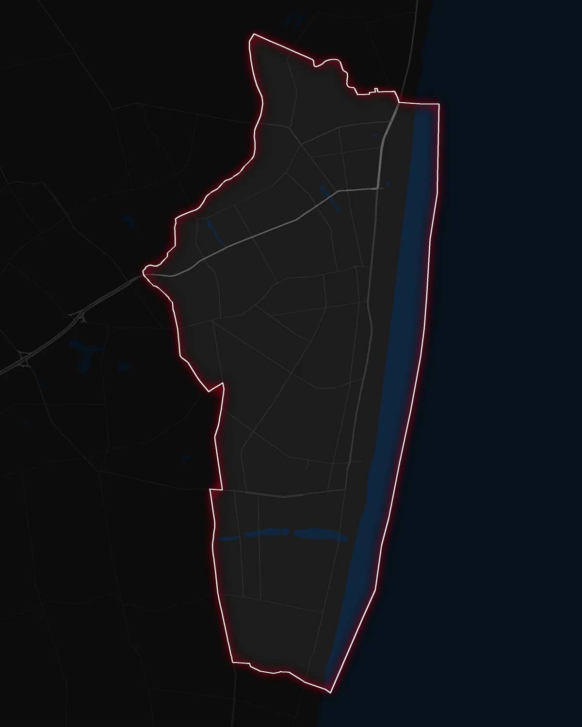 Map of Long Branch with its notable neighborhoods marked