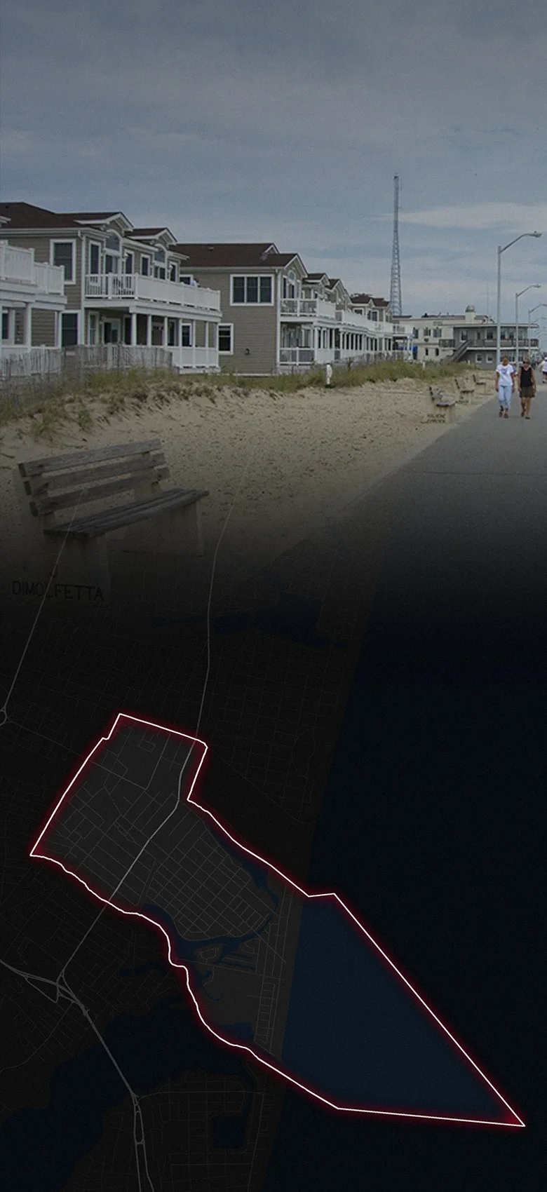 Manasquan, fading into a map of Manasquan