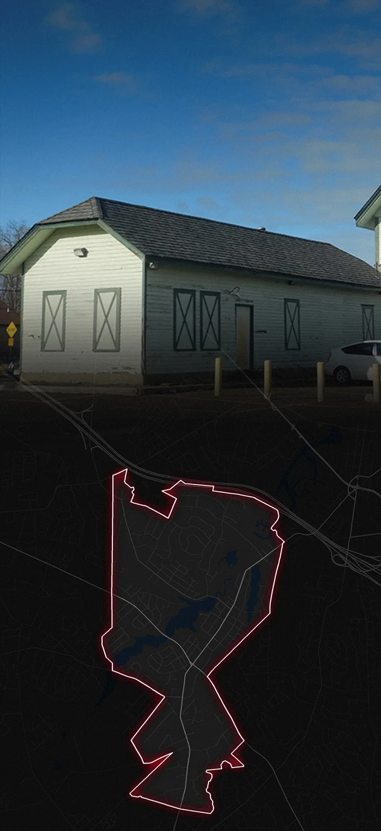 Matawan, fading into a map of Matawan