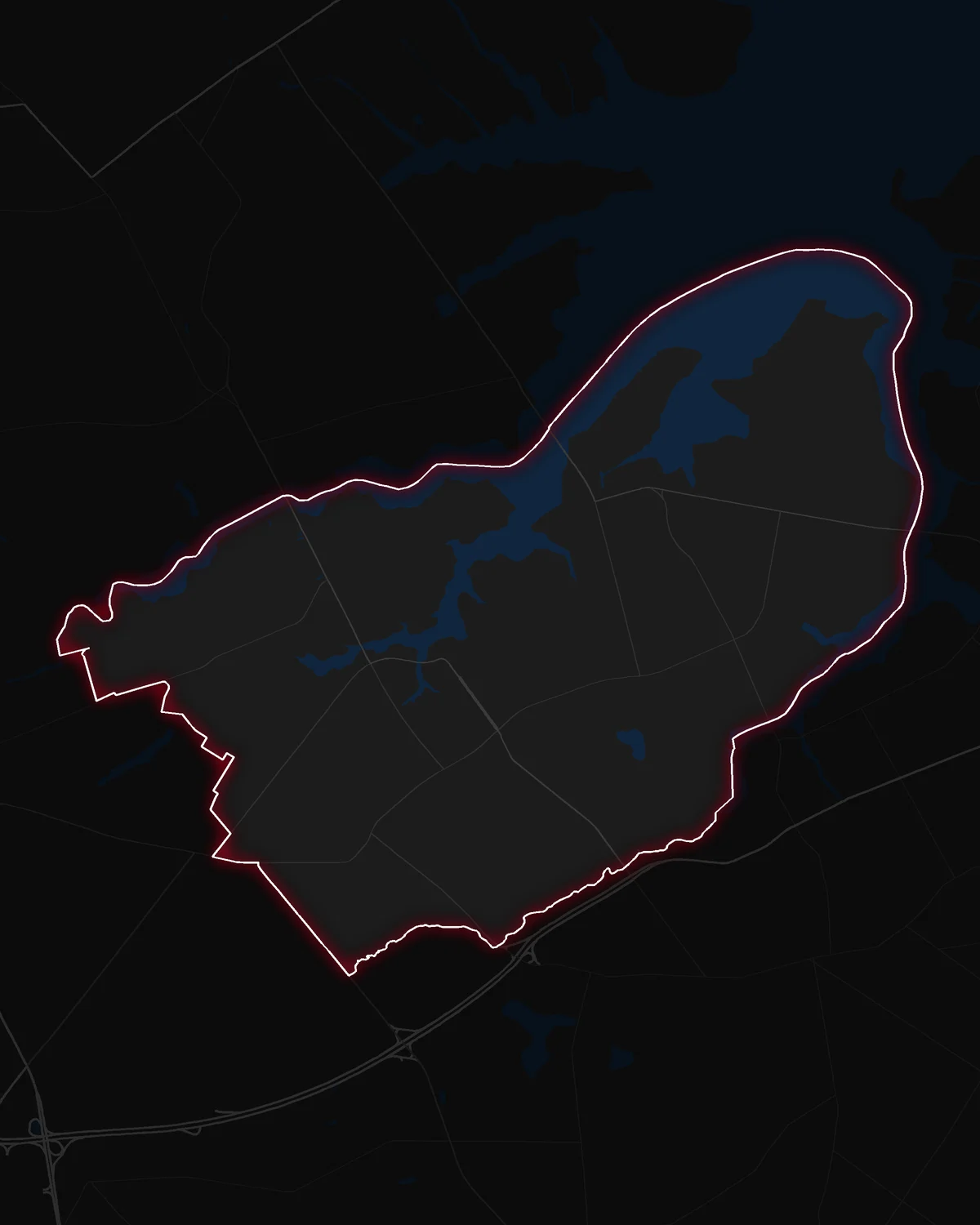 Map of Oceanport with its notable neighborhoods marked