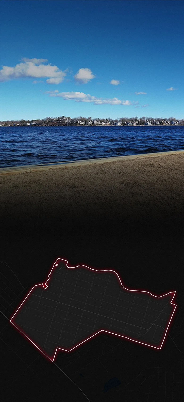 Pine Beach, fading into a map of Pine Beach