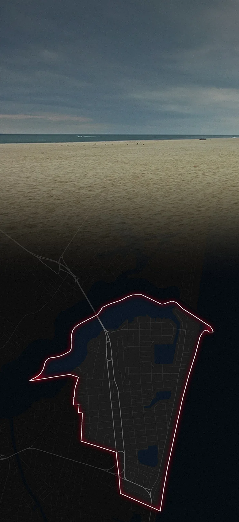 Point Pleasant Beach, fading into a map of Point Pleasant Beach