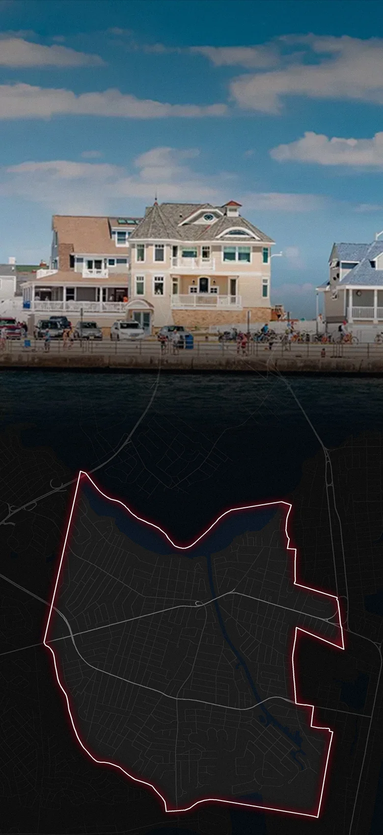 Point Pleasant, fading into a map of Point Pleasant