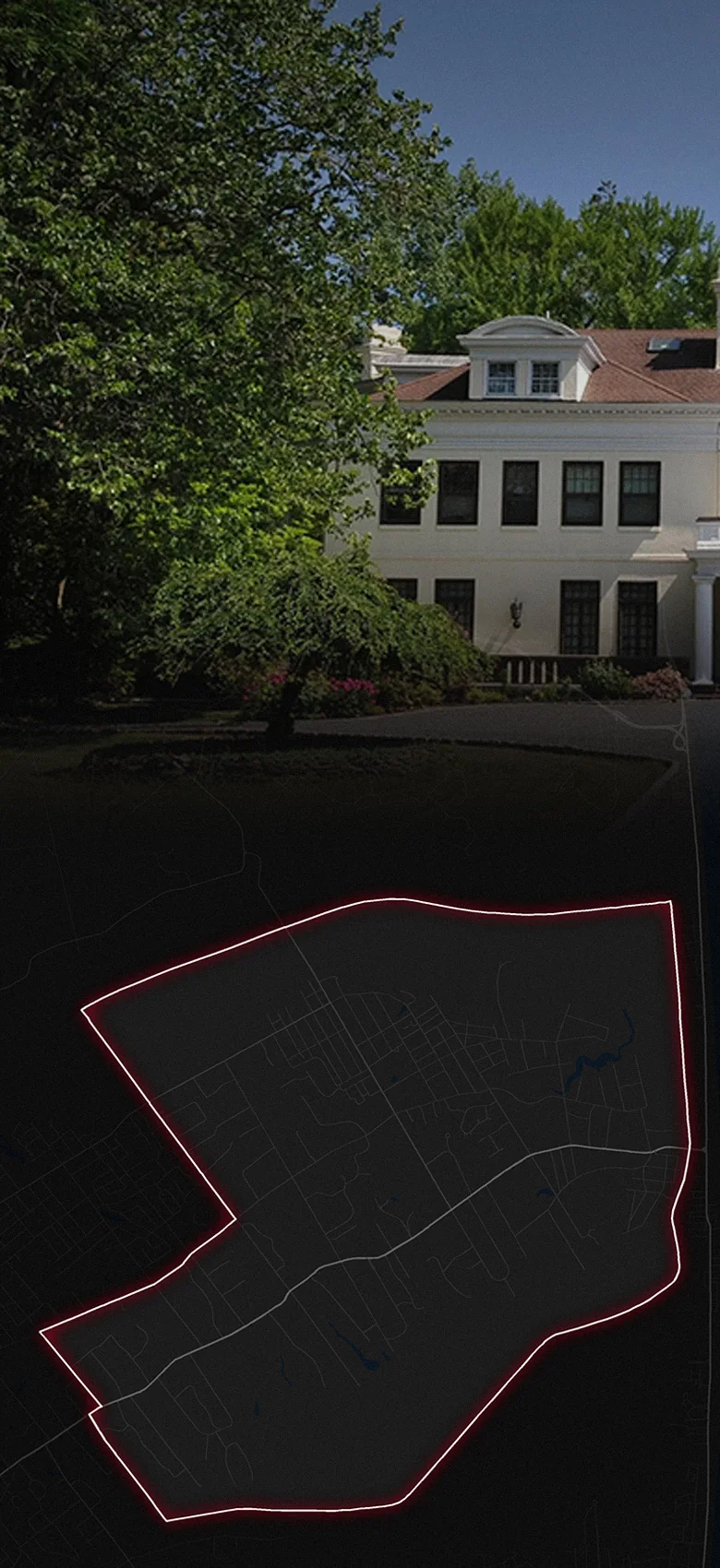 Rumson, fading into a map of Rumson