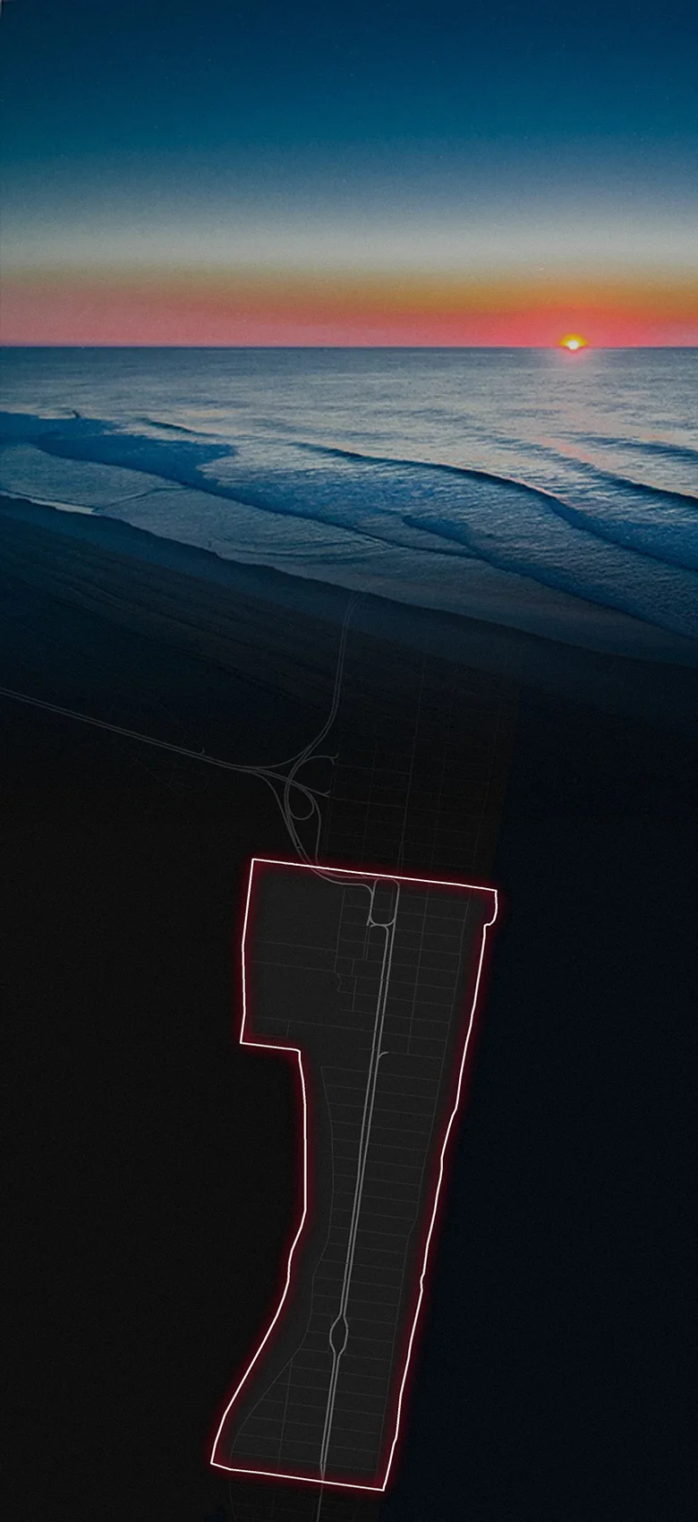 Seaside Park, fading into a map of Seaside Park