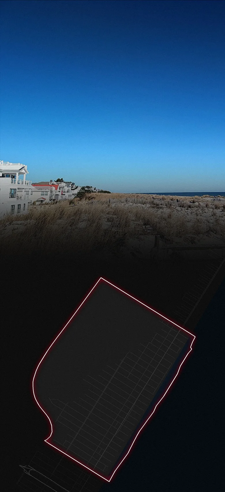 Surf City, fading into a map of Surf City