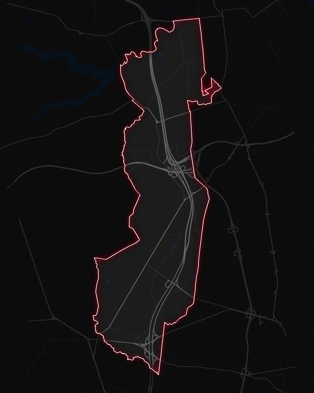 Map of Tinton Falls with its notable neighborhoods marked