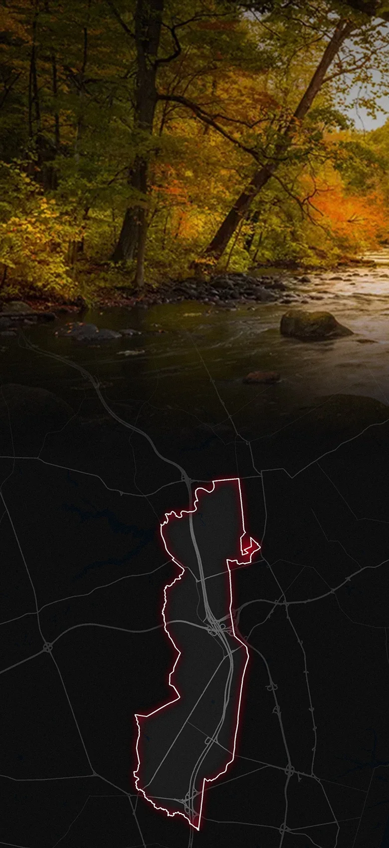 Tinton Falls, fading into a map of Tinton Falls