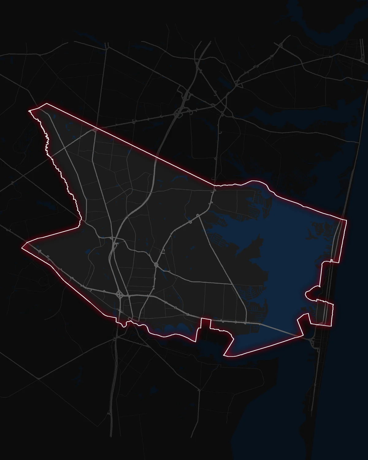 Map of Toms River Township with its notable neighborhoods marked