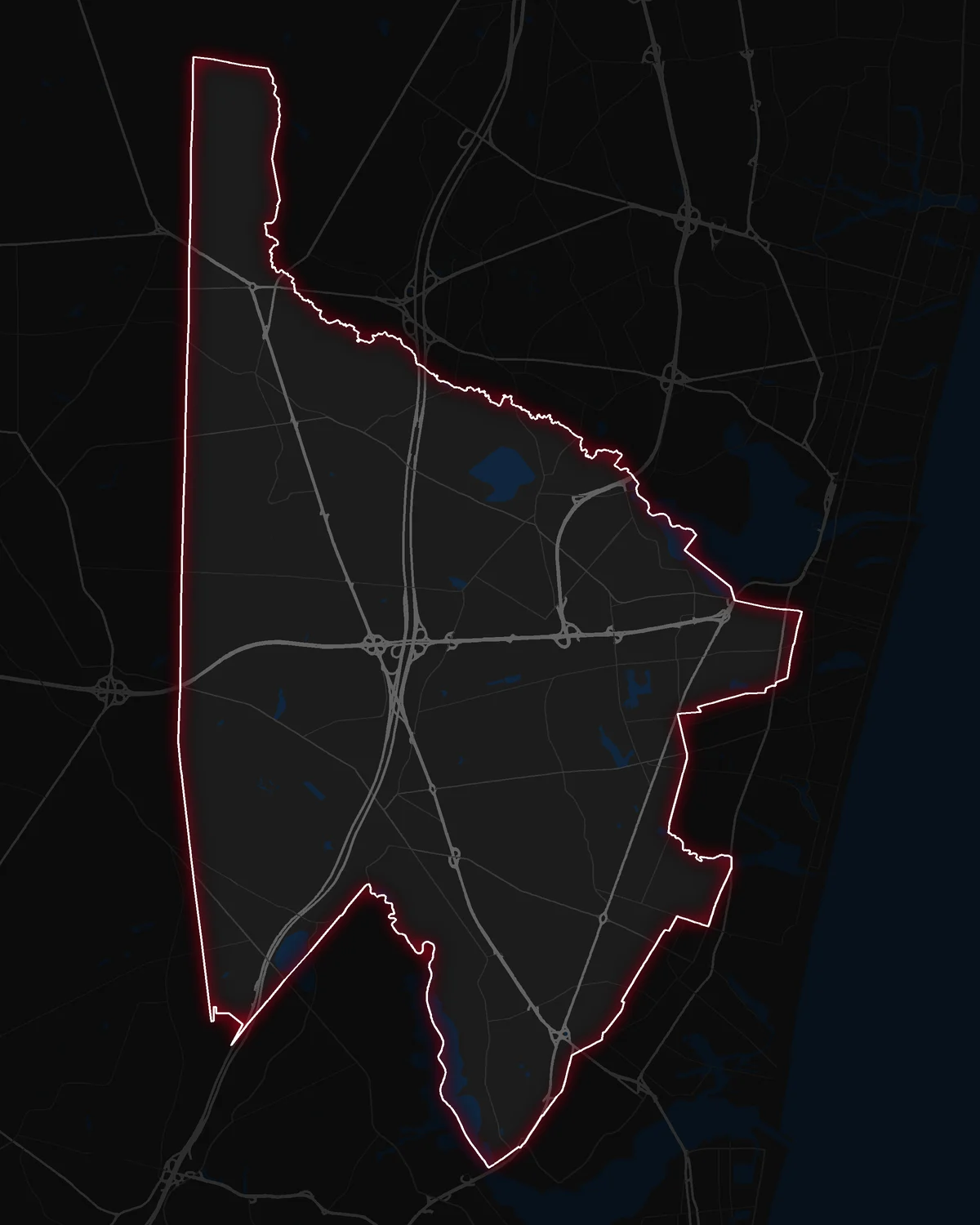Map of Wall Township with its notable neighborhoods marked