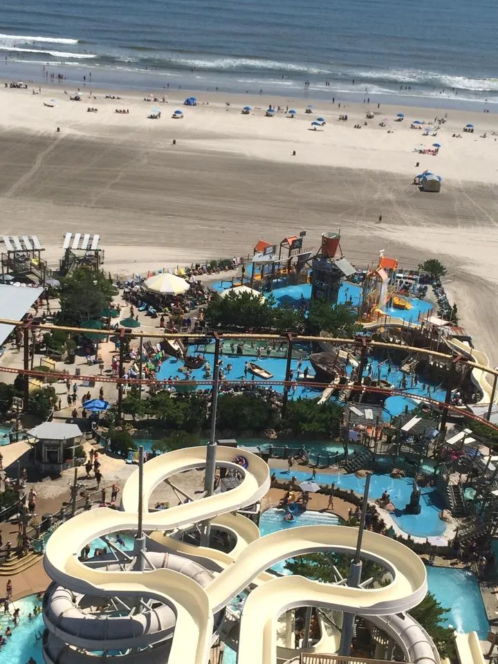 Water slides and pools at Raging Waters beside the beach in Wildwood